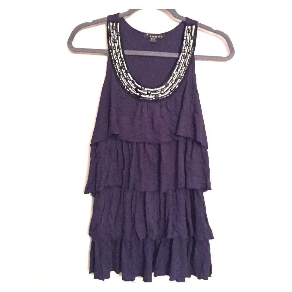 Beaded & Ruffle Forever 21 Tank Top